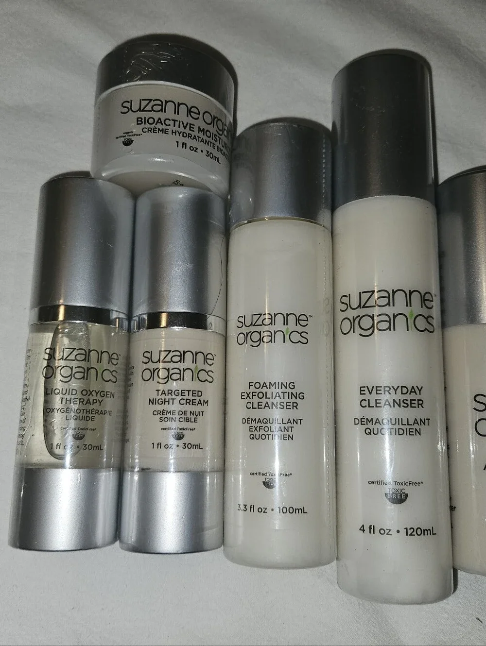 Suzanne Organics Skincare Set - White & Silver Bottles